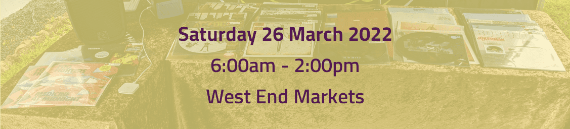 Vinyl records at West End markets Sat 26th March